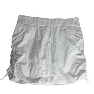 Columbia Womens White Skort Size Large Ruched Cinched Sides Pull On Pickleball